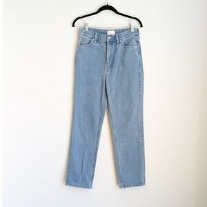 Oak + Fort Blue Denim High-rise Straight Leg Jeans, size 27